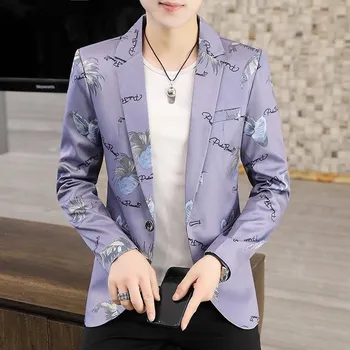 Pánské sako Streetwear mini sako – moderní volnočasový styl pro mladé muže Velikost: XL, Barva (Varianta): Modrá