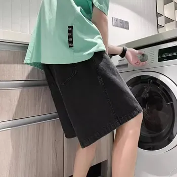 Pánské letní džínové šortky s rovnými nohavicemi a pružným pasem Velikost: 4XL, Barva (Varianta): Viz