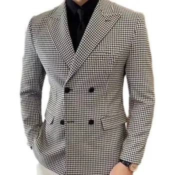 Společenský oblek – elegantní střih pro ženichy a svědky Velikost: M, Barva (Varianta): houndstooth