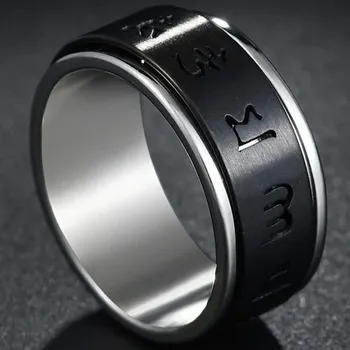 Prsten Otočný prsten proti stresu pro ženy i muže | fidget prsten, antistresový prsten - 25R4-Black , 10