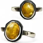 Drakkaria Středověký stříbrný prsten, citrín, Ag 925/1000