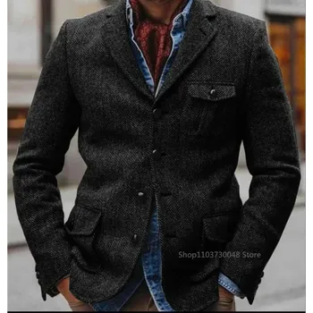 Pánské sako Elegantní rybí vzor – pánské sako na pódium i svatbu Velikost: 5XL, Barva (Varianta): Černá