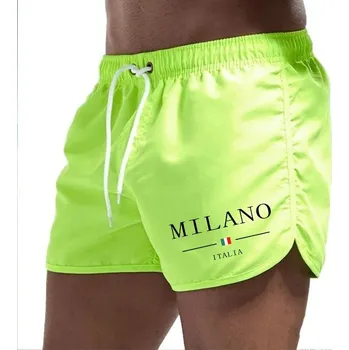 Pánské kraťasy Pánské plavky – rychleschnoucí šortky s potiskem Barva: Zelená, Velikost: S