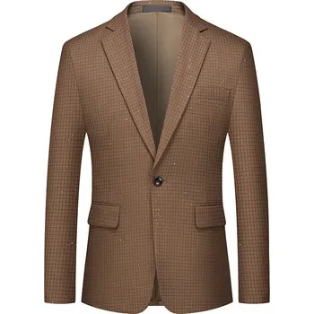 Pánské sako Stylové business sako – britský look pro trendy muže Velikost: L, Barva (Varianta): Kávová