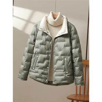 Dámská softshellová bunda Dámská péřová bunda s kapucí a lehkým zateplením Velikost: M, Barva (Varianta): Zelená