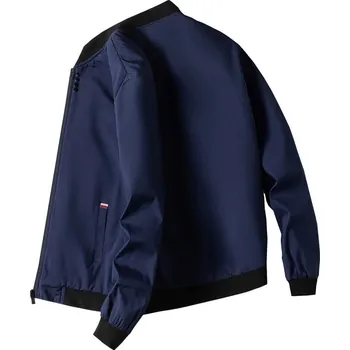 Pánská softshellová bunda Pánská jarní bunda se zipem – lehká baseballová klasika Velikost: L, Barva (Varianta): Tmavě modrá