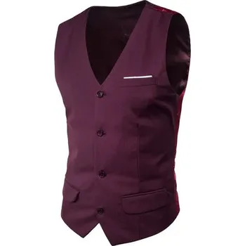 Pánské sako Elegantní pánská vesta do obleku – business střih do pasu Velikost: S, Barva (Varianta): Vínová