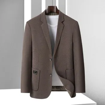 Pánské sako s podšívkou – stylový business kabátek Velikost: L, Barva (Varianta): Kávová