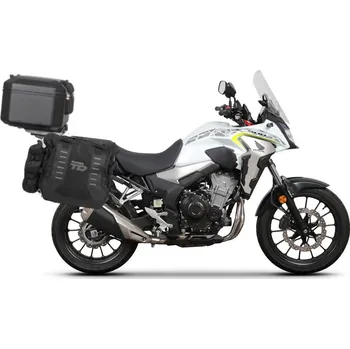 Zavazadlo na motocykl Shad kompletní sada bočních adventure brašen SHAD TERRA TR40 a černého hliníkového 37L topcase, včetně montážní sady SHAD HONDA CB 500 X