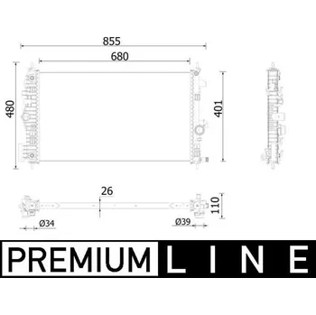 Chladič motoru Chladič, chlazení motoru MAHLE CR 928 000P