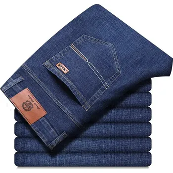 Pánské džíny Klasické pánské džíny – rovný střih, měkký denim Velikost: 38, Barva (Varianta): Modrá