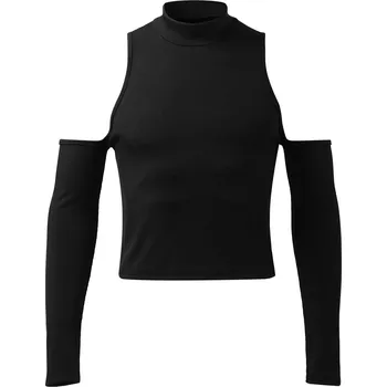 Pánské tričko Pánské tričko s rolákem – sexy crop top streetwear Barva: Černá, Velikost: M