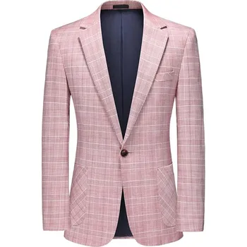 Pánské sako Jarní casual sako – volný střih pro elegantní městský styl Velikost: L, Barva (Varianta): Světle růžová