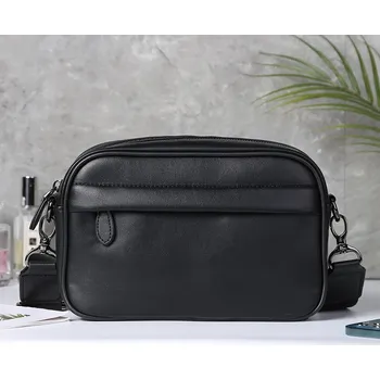 Pánská taška přes rameno – PU kůže, čtvercový design Barva (Varianta): Černá