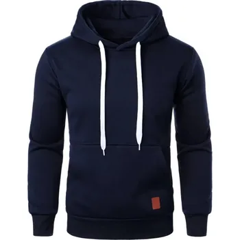 Pánská mikina Pánská mikina s kapucí – lehká, dlouhý rukáv, street styl Barva: Tmavě Modrá, Velikost: M