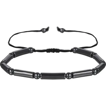 Náramek Černý nastavitelný hematitový náramek | šperk - Styl 6