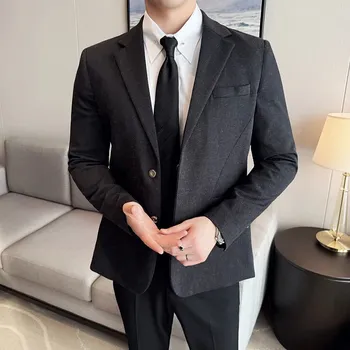 Pánské sako Prodyšné sako z lnu – business styl se zapínáním na magnety Velikost: L, Barva (Varianta): Černá