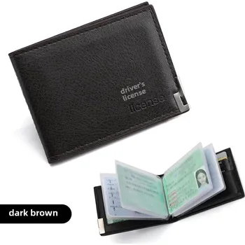 Outdoorové zavazadlo Kožené pouzdro na řidičák – stylový držák na doklady Barva (Varianta): Tmavě hnědá