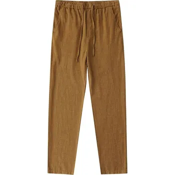 Pánské kalhoty Pánské bavlněné kalhoty – volný střih, pohodlný len Barva: Kávová, Velikost: 3XL