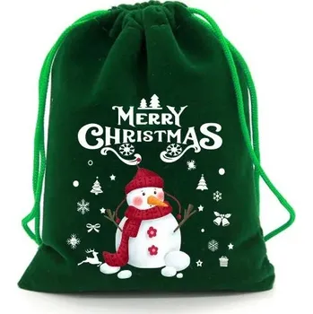 Dárková taška Vánoční sametový dárkový pytlík | obaly - SD04-8 , 15x20cm