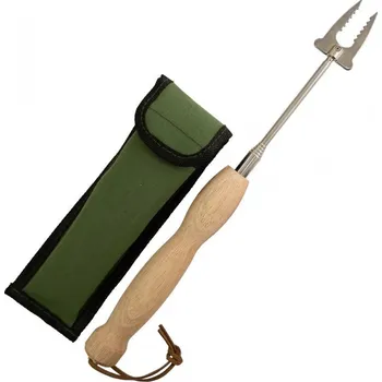 Vidlička na opékání uzenin teleskopická s dřevěnou rukojetí