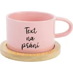 TEXT NA PŘÁNÍ - růžový keramický hrníček Makronka 200 ml