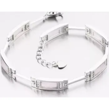 Šperk Dámský náramek stříbro 925 zirkon růženínem a PKL-4040 délka 19 cm