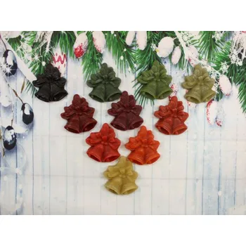 Vánoční ozdoba Ozdoba ze včelího vosku zvonky malé tečky vínové