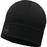 Merino Wool Hat Buff (113013) SOLID BLACK černá