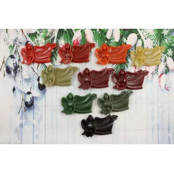 Vánoční ozdoba Ozdoba ze včelího vosku anděl srdce 4 oranžové