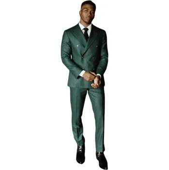 Dvoudílný oblek v britském stylu pro grooma i společenské akce Velikost: 4XL, Barva (Varianta): Postal Green