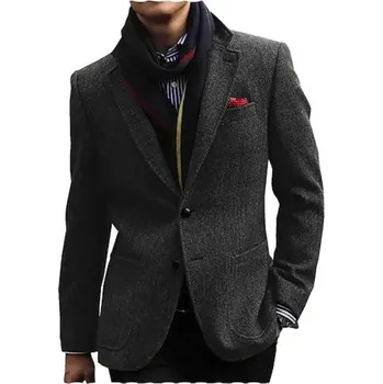 Sako s rybím vzorem – svatební a business vzhled Velikost: 3XL, Barva (Varianta): Černá