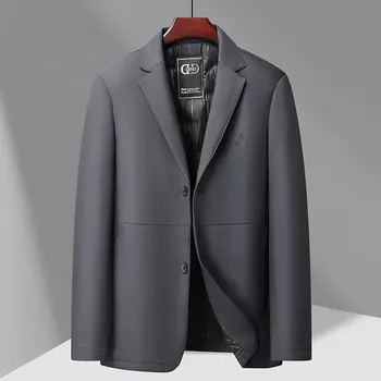 Pánské sako Luxusní péřová bunda – prošívané sako v elegantním střihu Velikost: 5XL, Barva (Varianta): Šedá