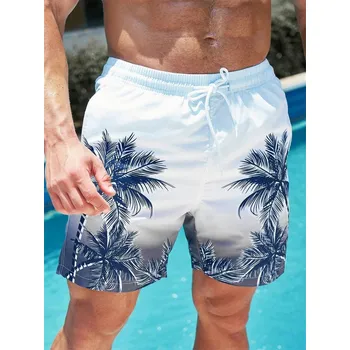 Pánské kraťasy Pánské plavky s potiskem – lehké kraťasy s palmami na léto Velikost: 100, Barva (Varianta): Shorts-GNN4563