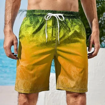 Pánské plážové šortky s 3D potiskem – volný surf styl Velikost: 4XL, Barva (Varianta): Shorts-YSY019959