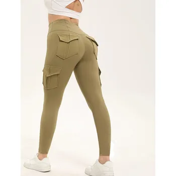 Dámské legíny Dámské legíny s kapsami – vysoký pas, pružný materiál Velikost: S, Barva (Varianta): Tmavě zelená