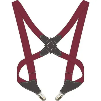 Kšandy Elegantní nastavitelné pánské šle s klipy | doplněk - Vínově červené