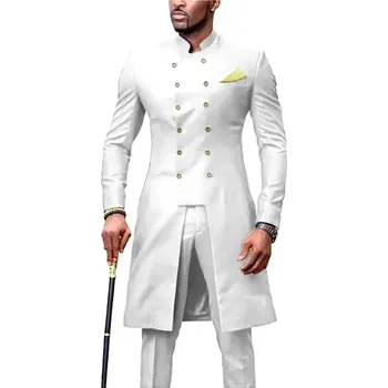 Pánský oblek Slim pánský oblek v africkém stylu pro slavnostní události Velikost: S, Barva (Varianta): Bílá