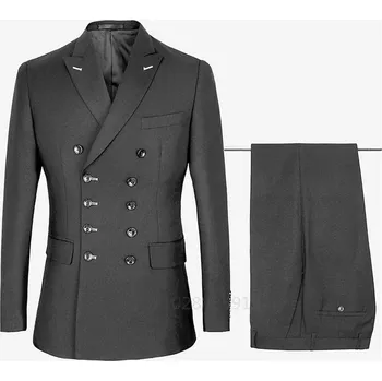 Pánský oblek Oblek se špičatým klopou – dvoudílný střih pro ženicha i hosty Velikost: 4XL, Barva (Varianta): Tmavě šedá