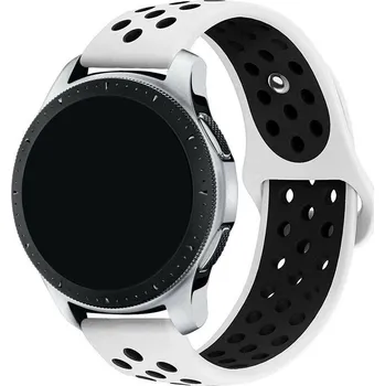 Příslušenství k chytrým hodinkám eses Silikonový perforovaný řemínek pro chytré hodinky 22mm Barva: bílá s černou