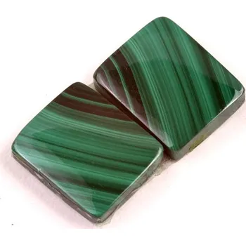 Přírodní kámen Kabošony páry Malachite č.P706 (17x14x5mm)
