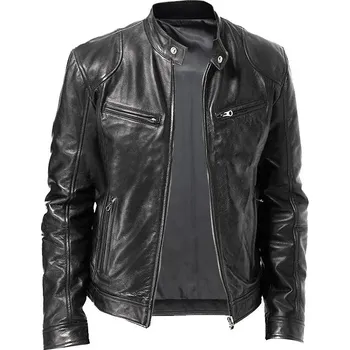 Moto bunda Pánská bunda koženého vzhledu Barva: Černá, Velikost: L