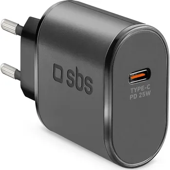 SBS TETR1CPD25 25W USB-C nabíječka do zásuvky s funkcí Power Delivery - černá