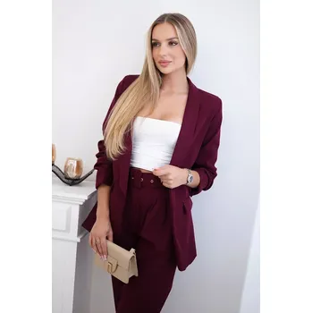 Elegantní souprava saka a kalhot Burgundsko UNI