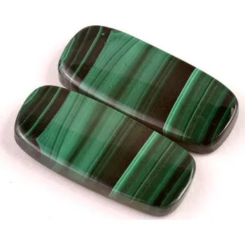 Přírodní kámen Kabošony páry Malachite č.P708 (29x13x5mm)