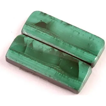 Přírodní kámen Kabošony páry Malachite č.P720 (21x8x4mm)
