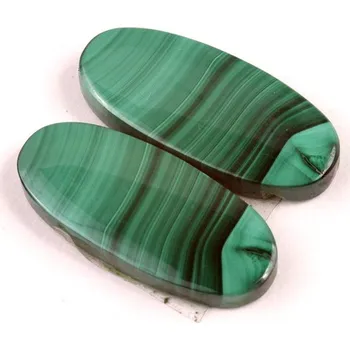 Přírodní kámen Kabošony páry Malachite č.P714 (30x13x4mm)