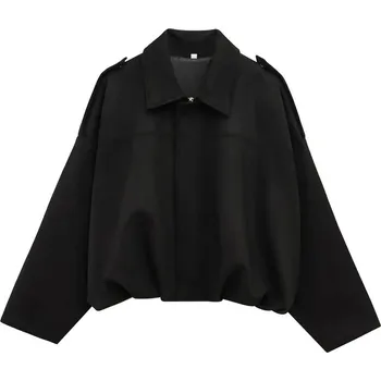 Dámská softshellová bunda Dámská semišová bomber bunda – krátký střih se zipem Barva: Černá, Velikost: S