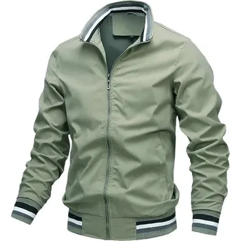 Pánská softshellová bunda Pánská outdoorová bunda – nepromokavý bomber na zip Barva: Zelená, Velikost: XS