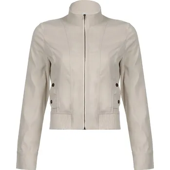 Dámská softshellová bunda Dámská vintage bunda na zip – streetwear s kapsami Y2K Barva: Šedá, Velikost: L